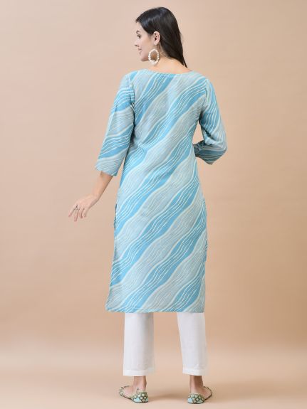 Shree Women Shantoon Blue Solid Kurta