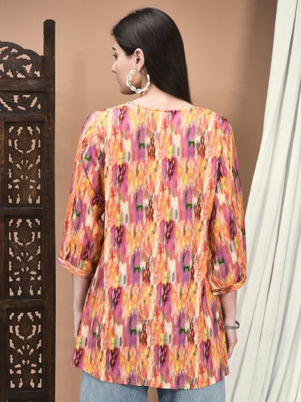 Shree Women Liva Multicolor Abstract Print Tunic