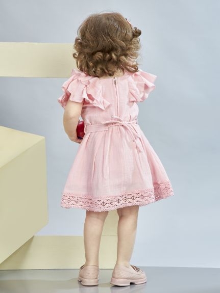 Peppermint Girls A-Line Plain Dress - 1-2Y 