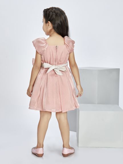 Peppermint Girls A-Line Plain Dress - 1-2Y