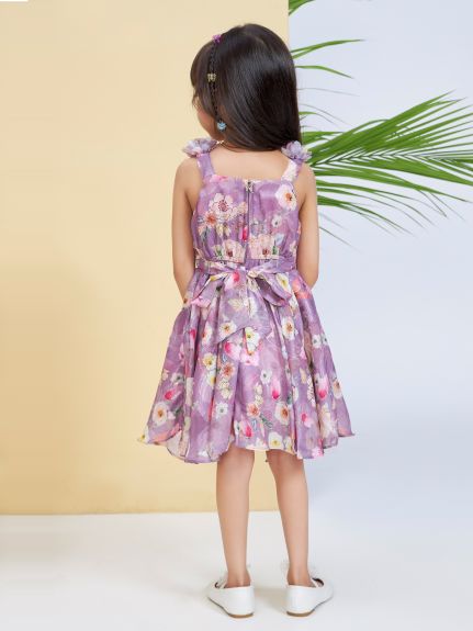 Peppermint Girls A-Line Floral Print Dress - 1-2Y
