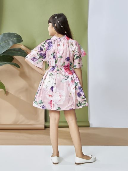 Peppermint Girls A-Line Floral Print Dress