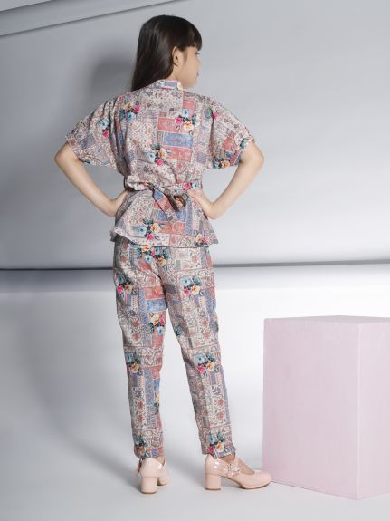 Peppermint Girls Multi Ethnic Pant with Top