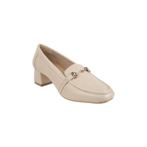 Women Beige Formal Slip Ons