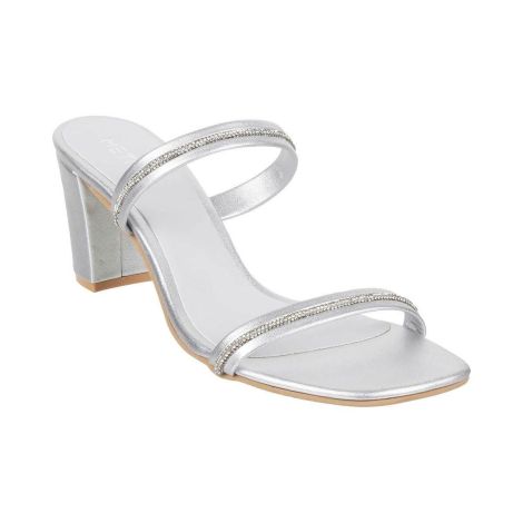 Women Silver Party Slip Ons