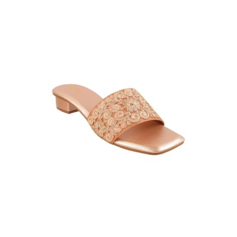 Women Rose-gold Party Slides