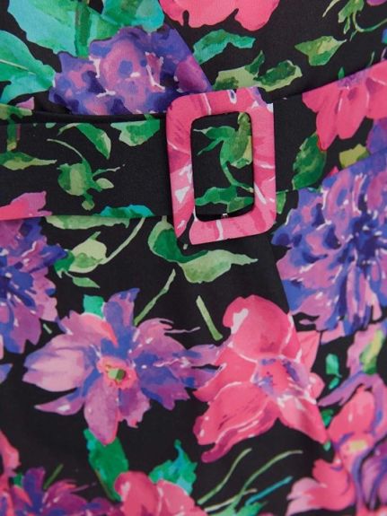 Plus Size Printed Mini Dress