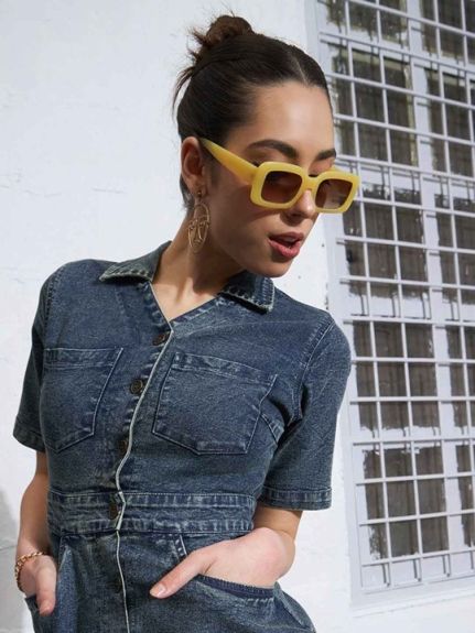 Denim Mini Shirt Dress