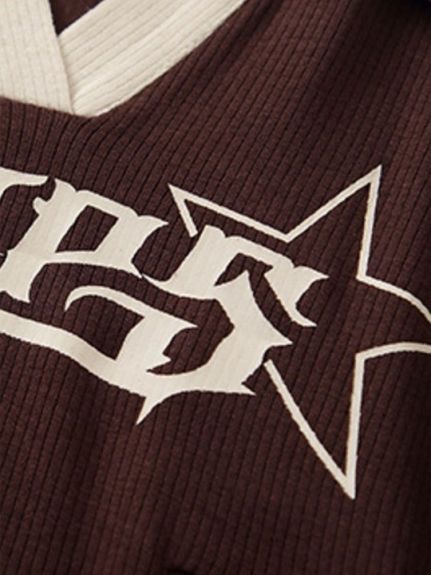 Print Cold-Shoulder Top