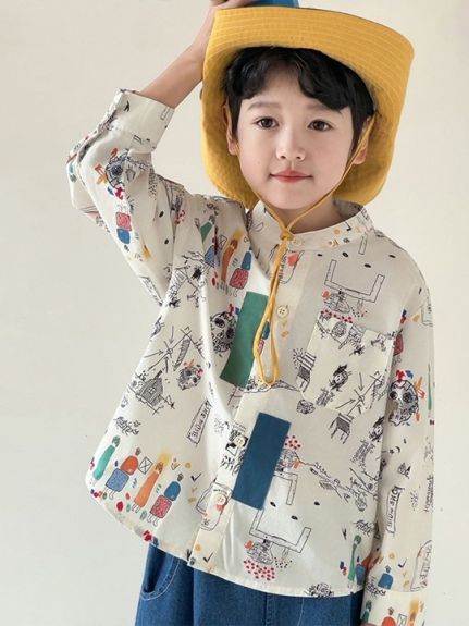 Striped High Neck Cotton Top