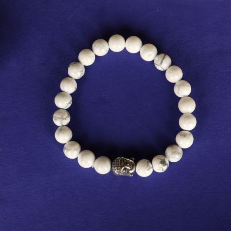 White Howlite Buddha Bracelet