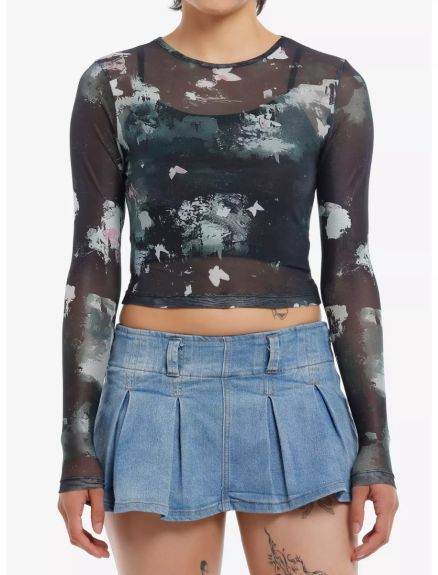 Butterfly Lily Girls Twofer Mesh Top