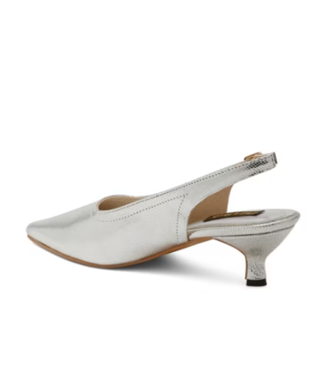 FLAT N HEELS, Silver-Toned Pumps with Pointed Toes Shape