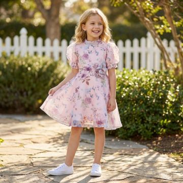 Peppermint Girls Bell Floral Print Dress