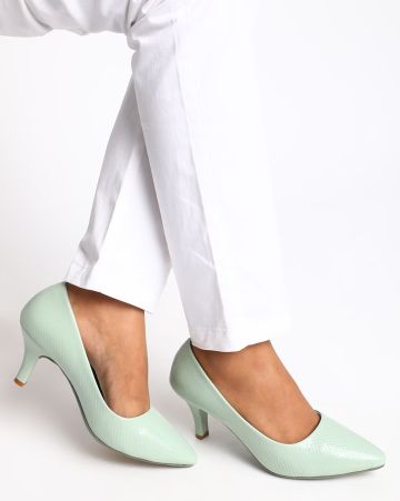 MARC LOIRE, Reptilian Pattern Kitten Heeled Pumps