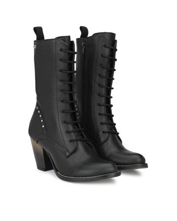 DELIZE,Round-Toe Heeled Knee-Length Boots