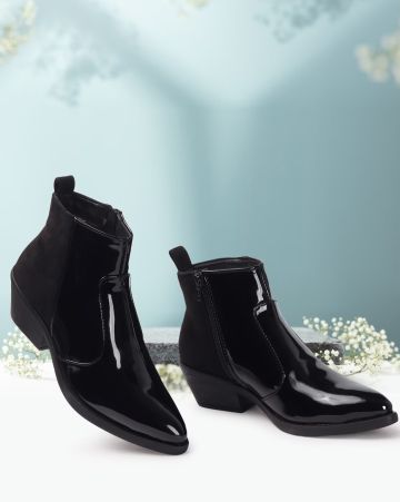 ELLE,Women Zip-Up Ankle-Length Boots