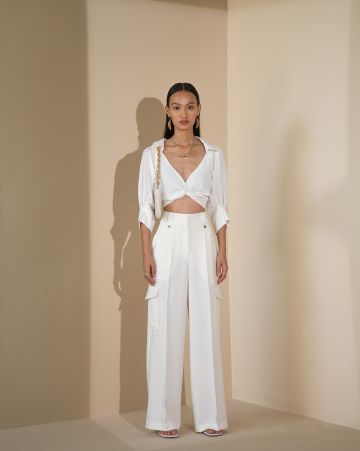 The Dapper Lady, V-Neck Crop Top