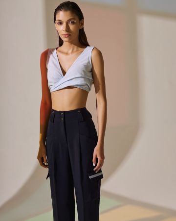 The Dapper Lady, Sleeveless V-Neck Top