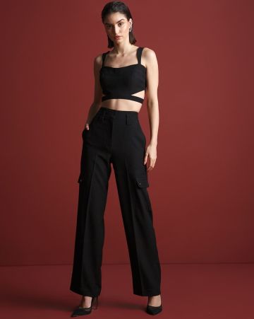 The Dapper Lady, Flared Pants With Two Side Pockets