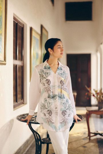 AQUA GREEN PLASMA FOIL FLASH SHIRT