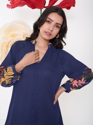 NAVY LUTHRA GLIBE SHIRT