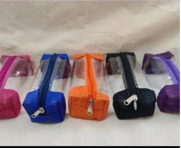 Jute TRANSPARENT PENCIL POUCH