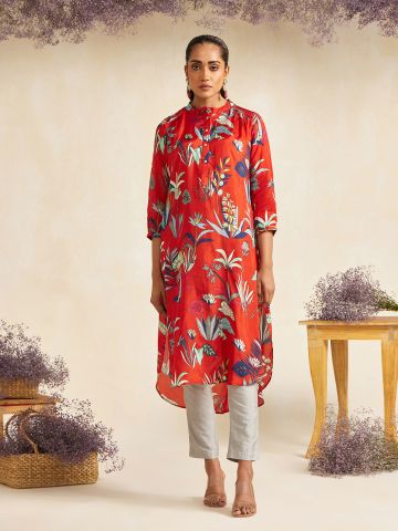 RUST FOUNTAIN GATHERED TUNIC