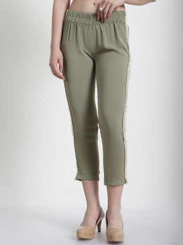 GREEN MILITARY NARROW LEG TROUSER
