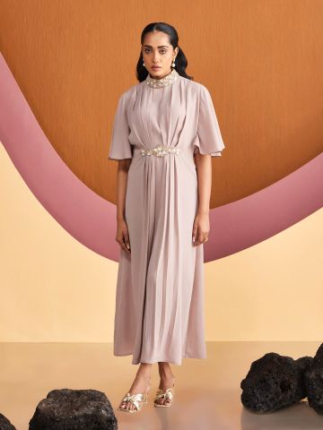 DUSTY ROSE CHRISTA BEADED DRESS