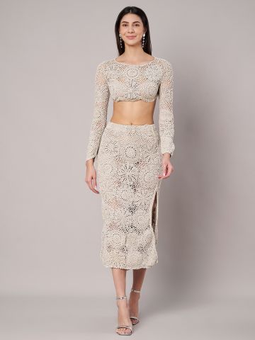 Women's Velvet Black Embellished Co-ord Set