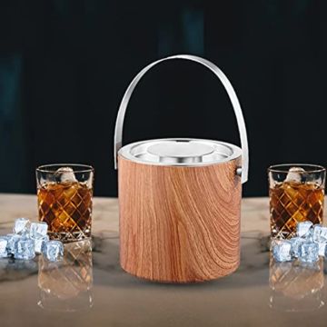 FnS Stainless Steel Ice Bucket (Wooden)