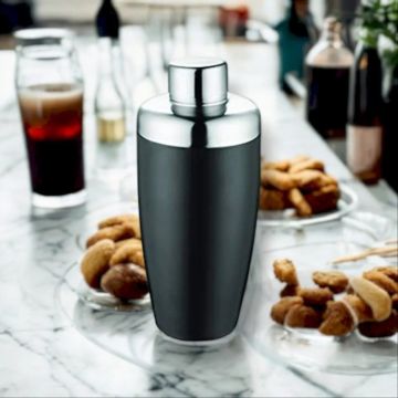 FnS Stainless Steel Cocktail Shaker 650ml (Black)