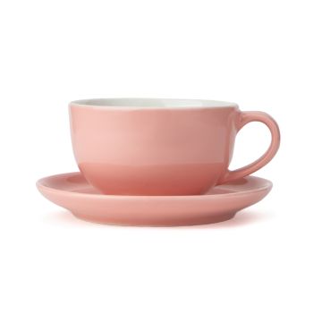 Cappuccino Cup Saucer Set, Light Pink, 320ml | XL Cuppa Collection