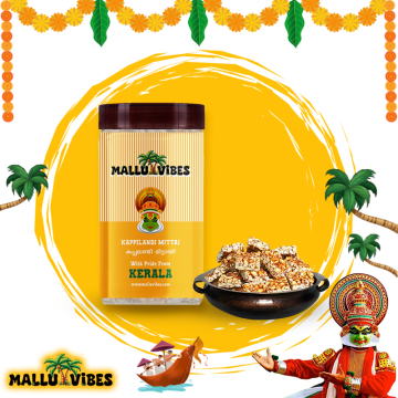 Mallu Vibes Kerala Kappilandi Mittai | Authentic Peanut Jaggery Candy (300g)