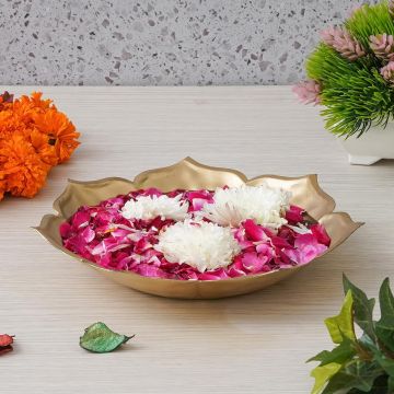 Home4Decor New Decorative Iron Floral Urli Bowl for Floating Flowers and Tea-Light Candles Home, Office and Table Deccor (Size 8 inch)