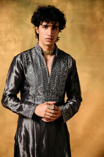 Smoky Moon Tissue Kurta Dupatta Set