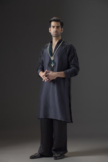 Obsidian Mirage Embroidered Kurta Set