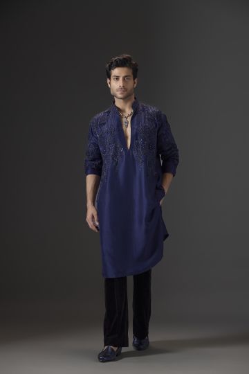 Midnight Bloom Embroidered Kurta Set