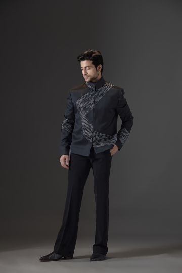 Noir Prism Bandhgala Set