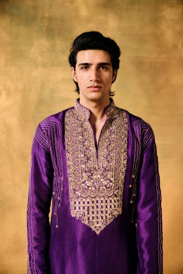 Royal Dusk Silk Kurta Set
