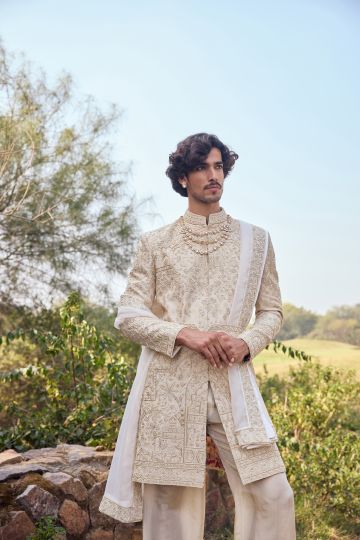 Mehr Ivory Heritage Sherwani Set