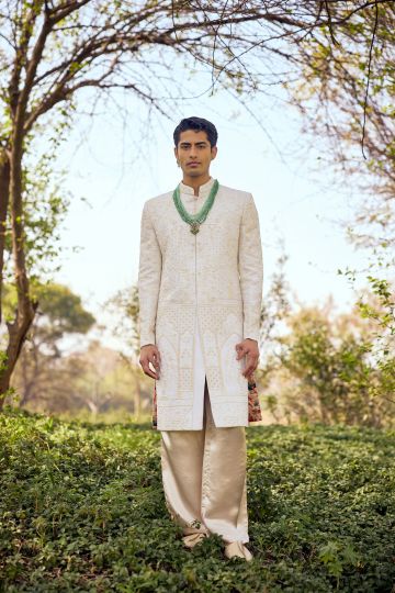 The Heirloom Ivory Embroidered Sherwani