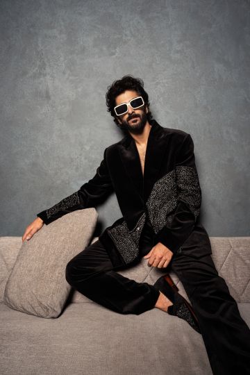 Noir Suede Tuxedo Set