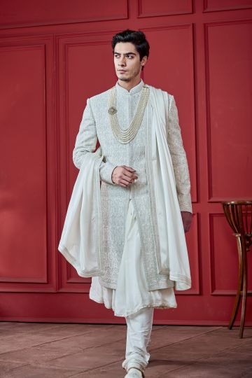 Moonlit Ivory Sherwani Set