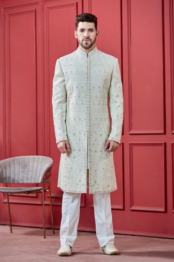 Ivory Serenity Embroidered Sherwani
