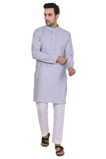 Men's Cotton Slub Kurta with Aligarhi Pyjama