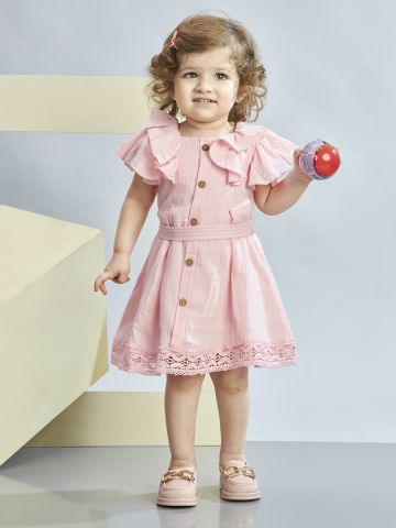 Peppermint Girls A-Line Plain Dress - 1-2Y