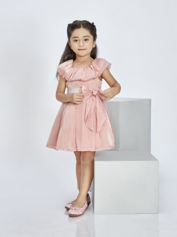 Peppermint Girls A-Line Plain Dress - 1-2Y