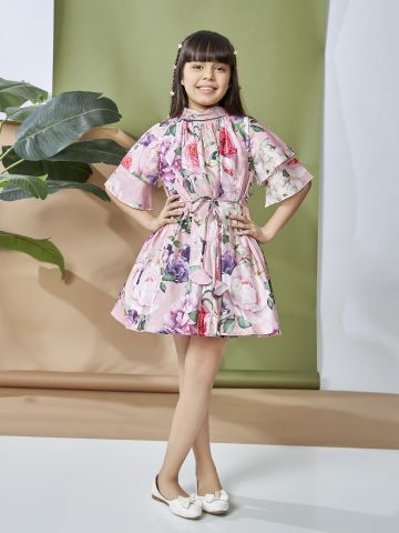 Peppermint Girls A-Line Floral Print Dress